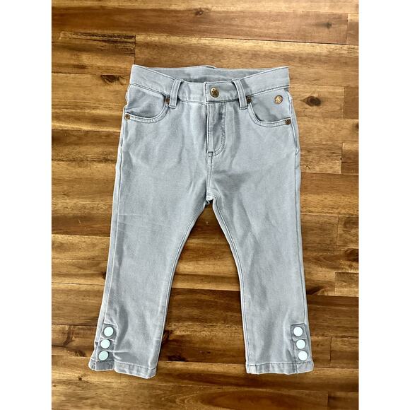 NWT Matilda Jane Just Imagine Cropped Tab Capri Blue Denim Jeggings Pants 6 - Picture 2 of 10